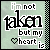 six identical static images showing a light green background with text reading "i'm not taken but my heart is" and a small pixelated heart symbol