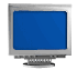 twelve computer monitor icons in various angles, all with blue screens and silver-gray casings on a gray background