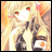 A pixelated anime-style character with blonde hair and red eyes on a warm-toned background, next to stylized text reading "Anime IM" and "COM" on black.