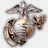 A pixelated USMC emblem on a white background next to a blue with white text reading 'proud USMC girlfriend'