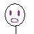 Pixelated stick figure icon with purple eyes and mouth, followed by showing body movement from standing to walking pose