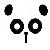 Black pixelated icon with two large circular eyes, two smaller oval eyes above, and a vertical line below the eyes on a white background.