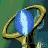 Four- of a golden ring with blue gemstone displaying sequential animation frames against green background