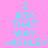 A static image with cyan text on a pink background, featuring the phrase "I ROX THAT WAY -ASHLEY" arranged in stacked lines across three