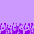 A static pixel art scene with a solid light purple background and multiple dark purple pixelated figures at the bottom, each holding up one or two small square shapes.
