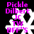 Pixelated buddy icon with pink text over white snowflake on black background, showing animation changes in the snowflake's arms.