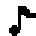 Four black musical eighth notes on a light gray background, each with distinct stem and flag positions.