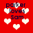 Red background with white heart shapes and dark blue text reading "parker loves Sam" in four repeated sections.