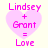 Four identical pink heart-shaped icons with text 'Lindsey + Grant = Love' displayed in a on a light background