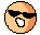 Two pixelated circular faces with orange and beige tones, wearing black sunglasses; one face has a white cursor icon in its mouth while the other has a blue droplet near its chin.