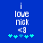 Blue background with white text 'i love nick <8' and cyan plus signs below, showing animation where the leftmost plus sign shifts position.