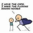 Pixelated cartoon characters with one wearing a dark blue cape, text reading 'i have the cape' and 'i make the fucking whoosh sounds', purple and gray background