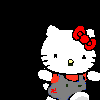 Pixelated Hello Kitty character with red bow and gray overalls appears in four positions against black background, with red text 'SEIG', 'SEIG HEIL!', and 'SEIG HEIL!!!' visible.