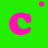 A static image with three horizontal bands of color displaying stylized text and dot patterns.