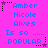 Pixelated text on bright pink background with alternating star corner decorations and repeated 'Amber Nicole Alves Is so ..... POPULAR' phrases.