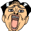 Pixelated cartoon character with black hair and white streaks, shown in three distinct expressions: shouting mouth open wide, neutral face peeking from behind a gray rectangle, and crying with tears.