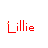 'Lillie' text icons in various colors and styles, including solid color, gradient, and pixelated effects