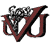 Pixelated red and black stylized letters 'VU' with a crown above, on a white background.