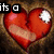 A broken heart icon with bandages and text reading 'its a little broken but u can still have it' in pixelated font.