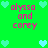 Green background with pink text 'alyssa and corey' and light blue hearts in a pattern