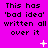 A bright pink background displays repeated text 'This has 'bad idea' written all over it' with small white pixelated symbols scattered across the image.