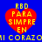 Red heart-shaped icon with yellow text on blue background, displaying 'RBD PARA SIMPRE EN' and partial 'NI CORAZONI CORAZO' below.