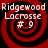Four identical red and black spiral icons with white text reading "Ridgewood Lacrosse #9" arranged in a