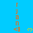 A vertical arrangement of orange 'YANN' text with left-pointing arrows, yellow hearts, and a gray rectangle on blue background.