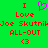 Green background with red pixelated text reading "I Love Joe Skutnik ALL-OUT <3" and a pink heart symbol above the word "Love".