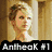 A pixelated image of a woman with blonde hair in two distinct poses, one indoors with wooden paneling and another outdoors with greenery, each with overlaid text labels.