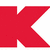 Red K letters with white negative space form a stylized design on a white background, with a gray rectangle partially obscuring the lower right.