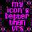Pixelated purple text on black background with pink decorative elements arranged in a pattern