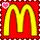 Pixelated static icon featuring large yellow and red stylized letters with a checkered border, likely representing the McDonald's logo in low-resolution form.