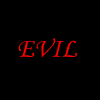 Red text on black background cycles through 'EVIL', 'LIVE', and 'Spelled Backwards' phrases in a
