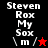 Pixelated text and symbols on four colored backgrounds with star changes between frames.