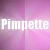 A contact sheet of two animated frames showing the text "Pimpette" in white pixelated font against gradient backgrounds, with left frame pink and right frame purple.