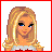 A 4x3 contact sheet of pixel art frames showing a blonde cartoon character in Christmas-themed attire with text elements, arranged left-to-right and top-to-bottom across sampled animation frames.