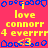 Pixelated red background with yellow text repeating 'love connorr 4 everrrr' and blue decorative borders, static image.