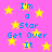 Pixelated pink background with yellow stars and blue text repeating 'I'm a Star Get Over It' in a pattern