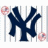 Six distinct baseball team logos arranged in two on a white and black background, featuring the New York Yankees, Boston Red Sox, Chicago Cubs, San Francisco Giants, and two abstract blue and red symbols