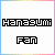Pixelated anime-style character icons with text 'Hanazumi Fan' displayed in various color schemes and backgrounds.