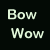 Pixelated image with text 'Bow Wow' on left side and partial portrait of person on right.