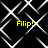 Black background with white geometric lines forming a pattern, four instances of yellow text 'Filip!' positioned at corners