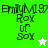 Four- of pixelated text and star symbols on green/white backgrounds with varying color schemes
