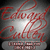 Pixelated red script text overlays a bright central light on dark gray background with faint horizontal lines.