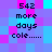 Pixelated text on a of cyan and magenta squares displays '542 more days cole......' with varying background color patterns