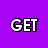 Purple background with white text 'GET IN MY BELLY' surrounding a central muffin image.