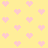 A static pattern of light pink pixelated hearts on a pale yellow background with no visible text or animation.