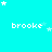 Cyan background with repeated 'brooke' text and white stars in various positions across the image.