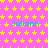 A static image with a bright pink background covered in yellow stars, featuring repeated cyan text "Juliann" across the top and middle sections.